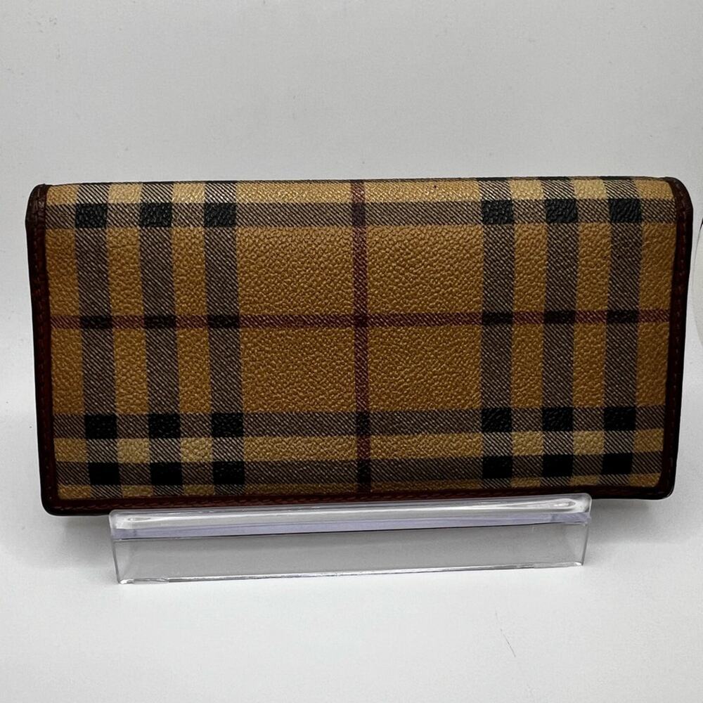 GUC Burberry Brown Nova Check Long Wallet - Picture 4 of 10